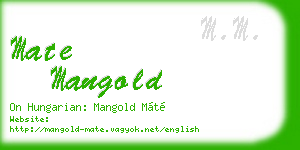 mate mangold business card