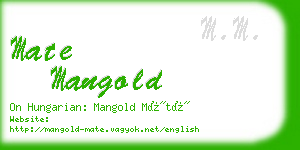 mate mangold business card